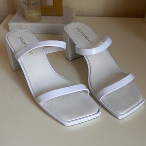Jeffrey Campbell White Block Heel Sandals